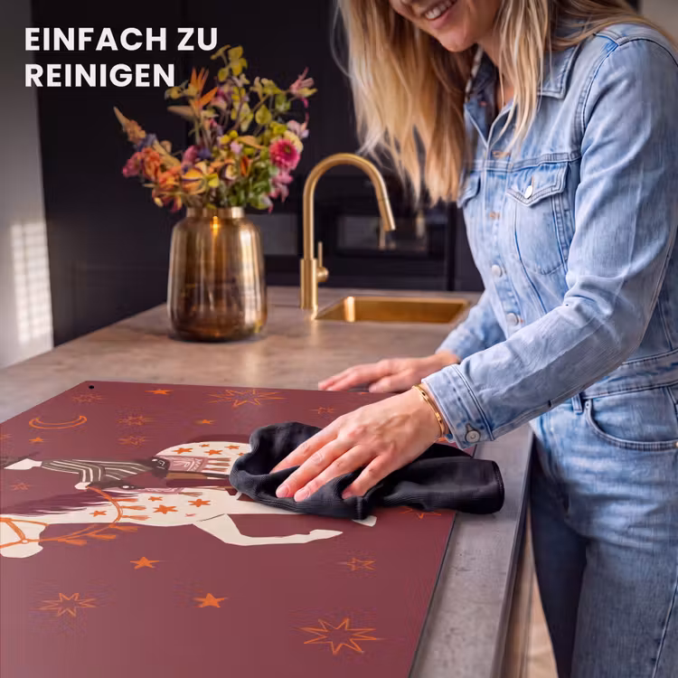 Paard - Ruiter - Sterren - Nacht - Illustratie Inductie beschemer met haakjes klein -ky-schoon-de