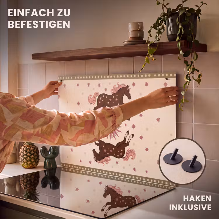Paard - Zon - Mystiek - Illustratie - Roze Inductie beschemer met haakjes klein -ky-ophangen-de