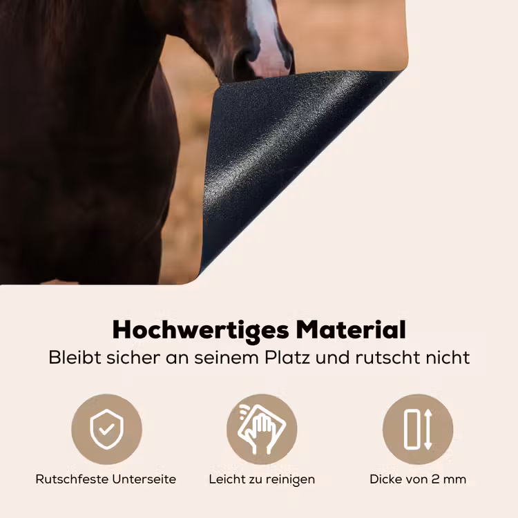 Paard - Zonsondergang - Bruin Inductie beschemer met haakjes klein -ky-onderkant-de