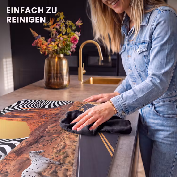 2-in-1 Herdabdeckplatte & Spritzschutz - Pferd – Wüste – Natur - Paard - Woestijn - Natuur Inductie beschemer met haakjes klein