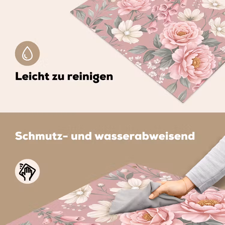 Pioenrozen - Vingerhoedskruid - Pink Inductie beschemer met haakjes klein -ky-schoon-de