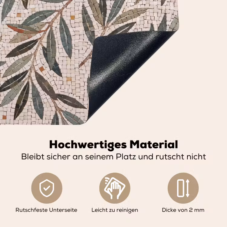 Plant - Blad - Mozaïek - Groen Inductie beschemer met haakjes klein -ky-onderkant-de