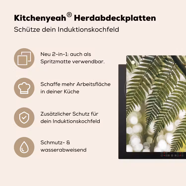 Plant - Blad - Natuur - Groen - Detail Inductie beschemer met haakjes klein -ky-usp-de