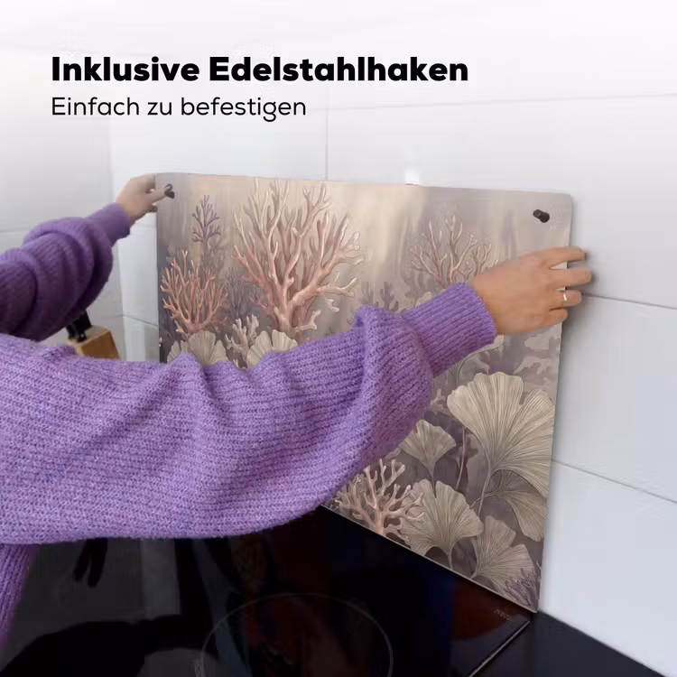 Plant - Bladeren - Zee - Illustratie - Groen Inductie beschemer met haakjes klein -ky-ophangen-de