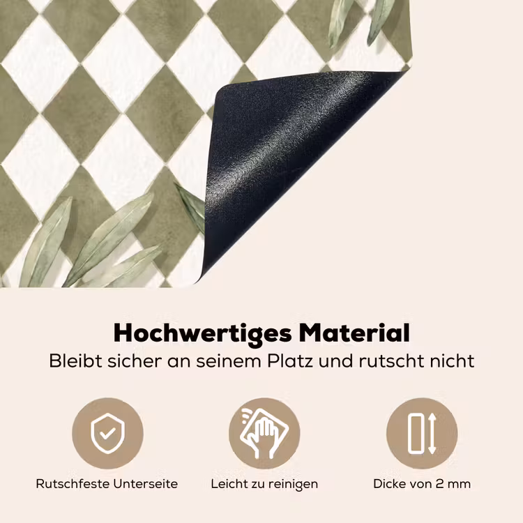 Plant - Olijftakken - Waterverf - Mediterraan - Groen Inductie beschemer met haakjes klein -ky-onderkant-de