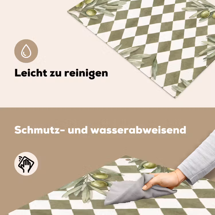 Plant - Olijftakken - Waterverf - Mediterraan - Groen Inductie beschemer met haakjes klein -ky-schoon-de
