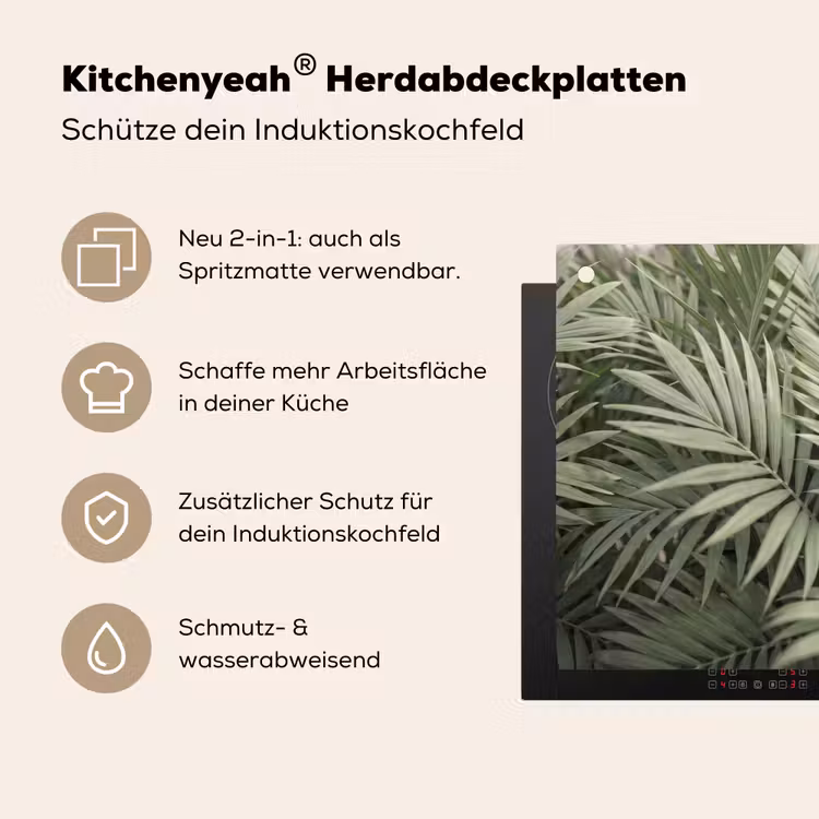 Plant - Palmbladeren - Natuur - Groen Inductie beschemer met haakjes klein -ky-usp-de