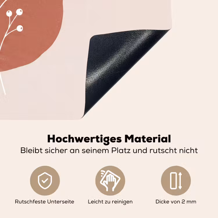 Plant - Tak - Abstract - Modern - Wit Inductie beschemer met haakjes klein -ky-onderkant-de