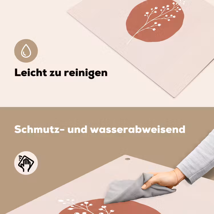 Plant - Tak - Abstract - Modern - Wit Inductie beschemer met haakjes klein -ky-schoon-de