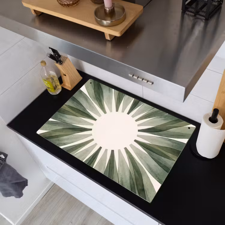 Planten - Abstract - Waterverf - Groen - Natuur Inductie beschemer met haakjes klein -sfeer1