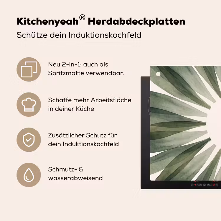 Planten - Abstract - Waterverf - Groen - Natuur Inductie beschemer met haakjes klein -ky-usp-de