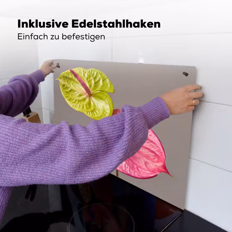 Planten - Anthurium - Groen - Roze Inductie beschemer met haakjes klein -ky-ophangen-de