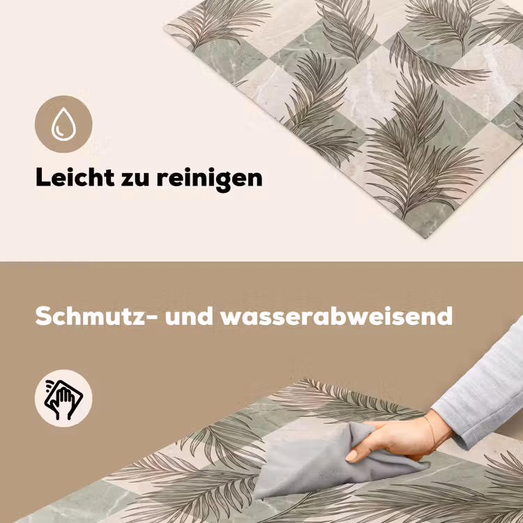 Planten - Bladeren - Marmer - Modern - Groen Inductie beschemer met haakjes klein -ky-schoon-de