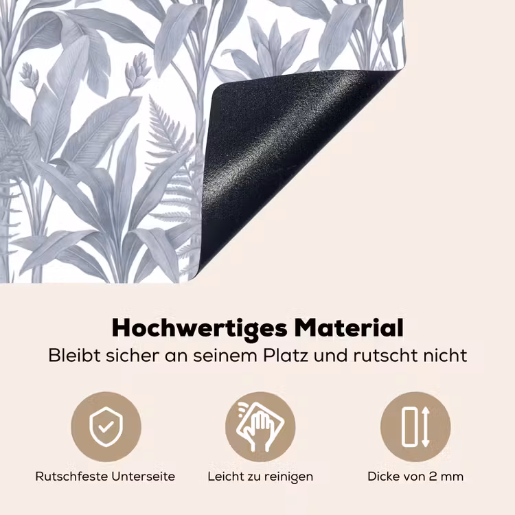 Planten - Bladeren - Natuur - Grijs Inductie beschemer met haakjes klein -ky-onderkant-de