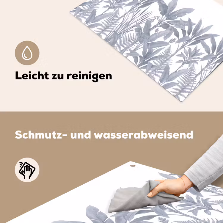 Planten - Bladeren - Natuur - Grijs Inductie beschemer met haakjes klein -ky-schoon-de