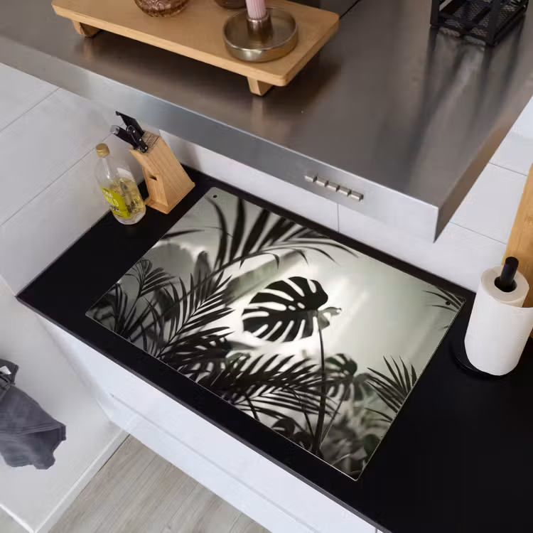 Planten - Bladeren - Natuur - Minimalistisch - Groen Inductie beschemer met haakjes klein -sfeer1