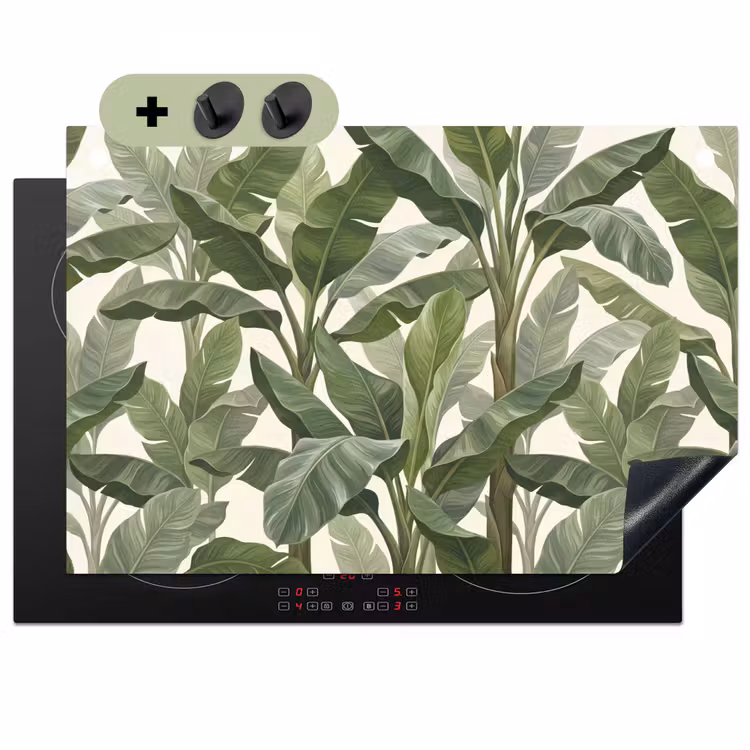Planten - Bladeren - Tropisch - Groen Inductie beschemer met haakjes klein -3d