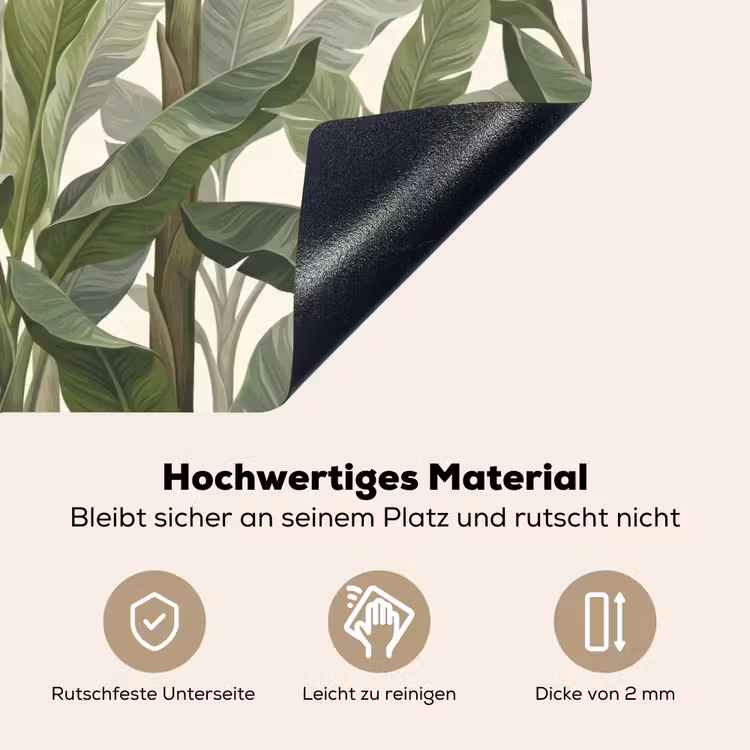 Planten - Bladeren - Tropisch - Groen Inductie beschemer met haakjes klein -ky-onderkant-de