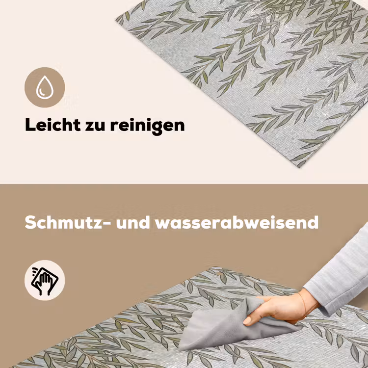 Planten - Mozaïek - Patroon - Groen - Blauw Inductie beschemer met haakjes klein -ky-schoon-de