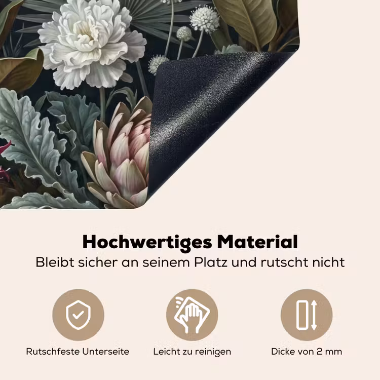 Planten - Tropisch - Botanisch - Donker - Groen Inductie beschemer met haakjes klein -ky-onderkant-de