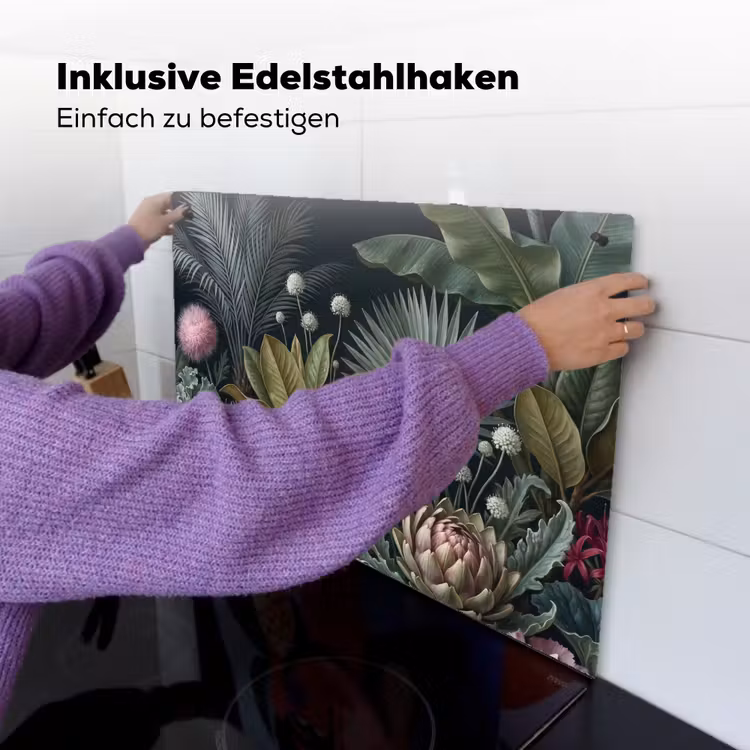 Planten - Tropisch - Botanisch - Donker - Groen Inductie beschemer met haakjes klein -ky-ophangen-de