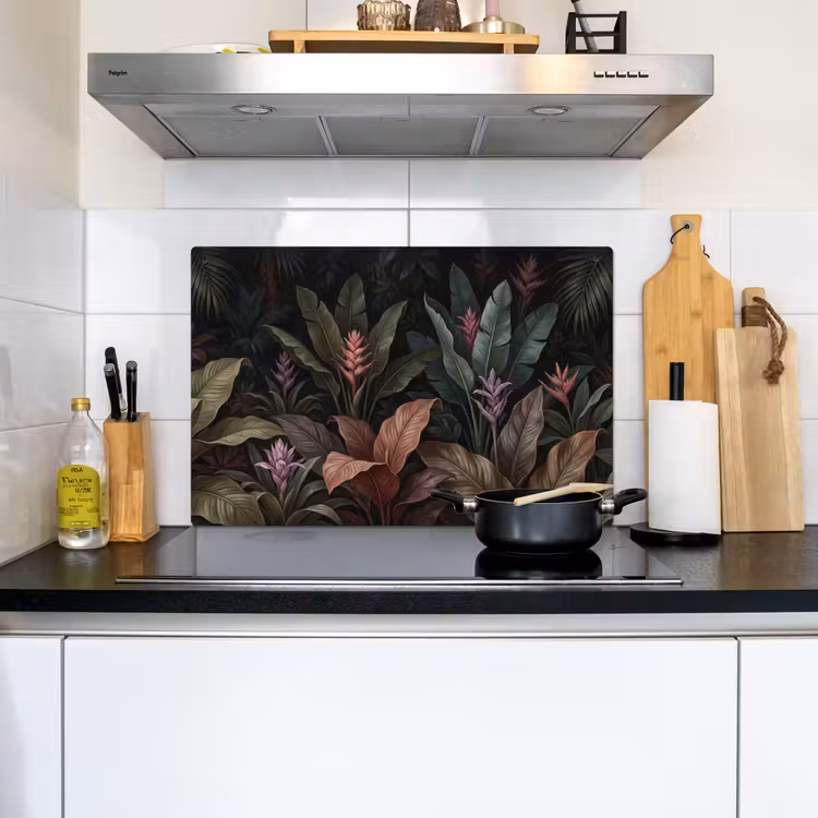 Planten - Tropisch - Jungle - Donker - Natuur Inductie beschemer met haakjes klein -sfeer2