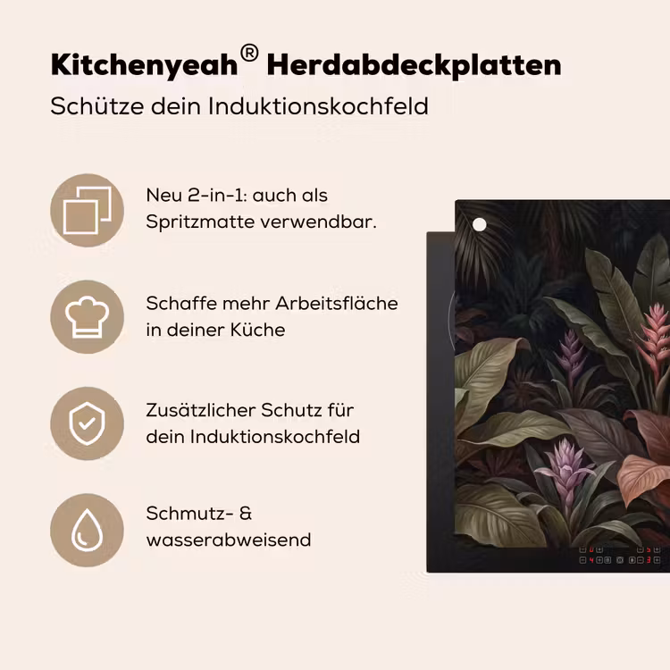 Planten - Tropisch - Jungle - Donker - Natuur Inductie beschemer met haakjes klein -ky-usp-de
