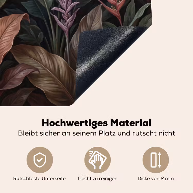 Planten - Tropisch - Jungle - Donker - Natuur Inductie beschemer met haakjes klein -ky-onderkant-de