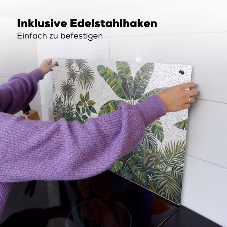 Planten - Tropisch - Mozaïek - Groen - Natuur Inductie beschemer met haakjes klein -ky-ophangen-de