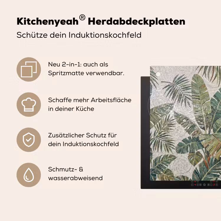 Planten - Tropisch - Mozaïek - Natuur - Groen Inductie beschemer met haakjes klein -ky-usp-de