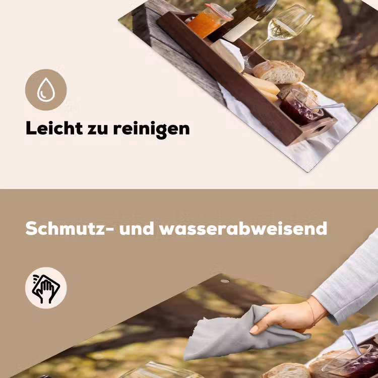 Picknick - Wijn - Kaasplankje Inductie beschemer met haakjes klein -ky-schoon-de