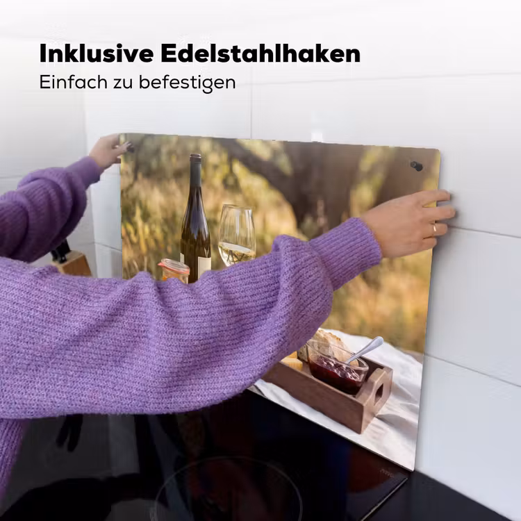 Picknick - Wijn - Kaasplankje Inductie beschemer met haakjes klein -ky-ophangen-de