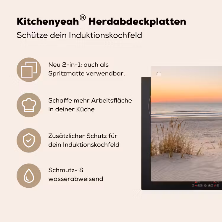 Pier - Zonsondergang - Strand Inductie beschemer met haakjes klein -ky-usp-de