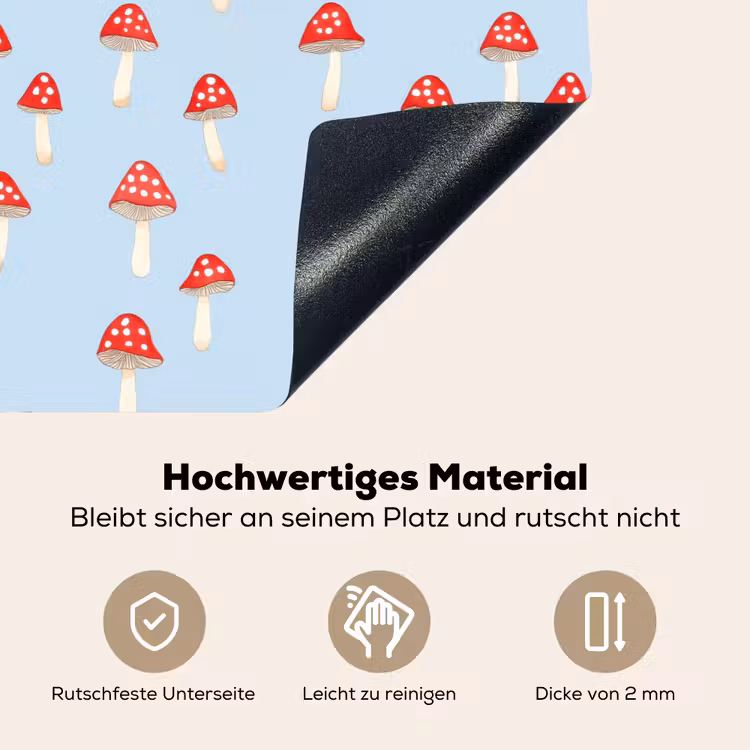 Paddenstoel -Sprookje - Blauw Inductie beschemer met haakjes klein 777 -ky-onderkant-de