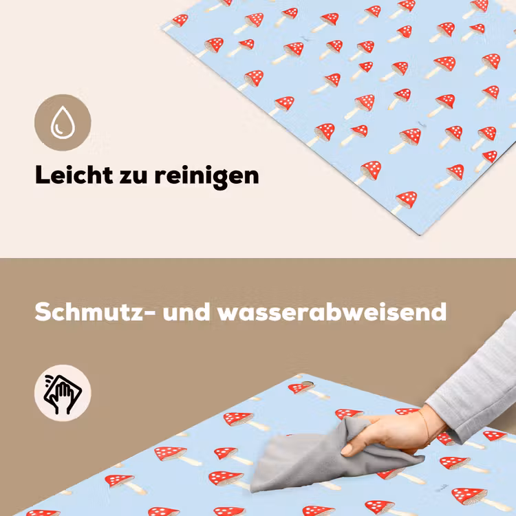 Paddenstoel -Sprookje - Blauw Inductie beschemer met haakjes klein 777 -ky-schoon-de