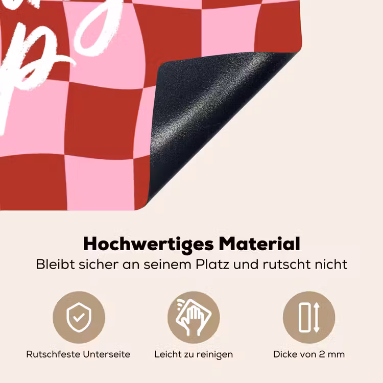 Pinky up - Geblokt - Bordeauxrood Inductie beschemer met haakjes klein -ky-onderkant-de
