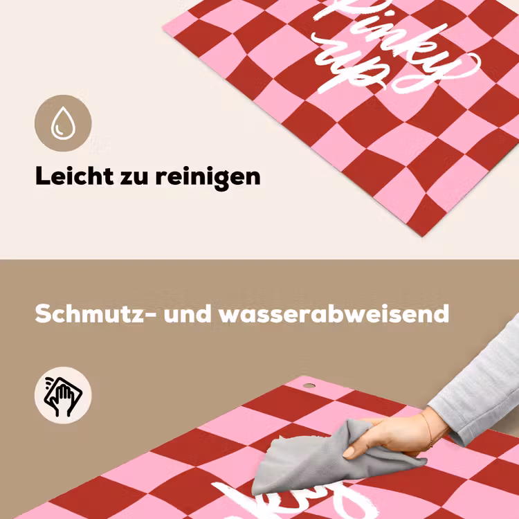 Pinky up - Geblokt - Bordeauxrood Inductie beschemer met haakjes klein -ky-schoon-de