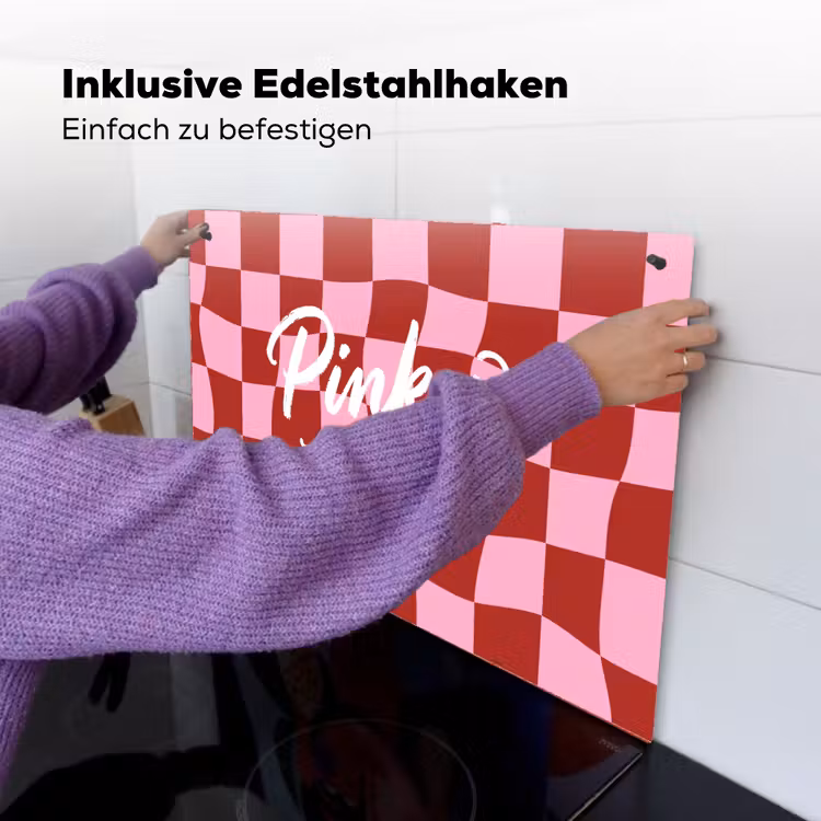 Pinky up - Geblokt - Bordeauxrood Inductie beschemer met haakjes klein -ky-ophangen-de