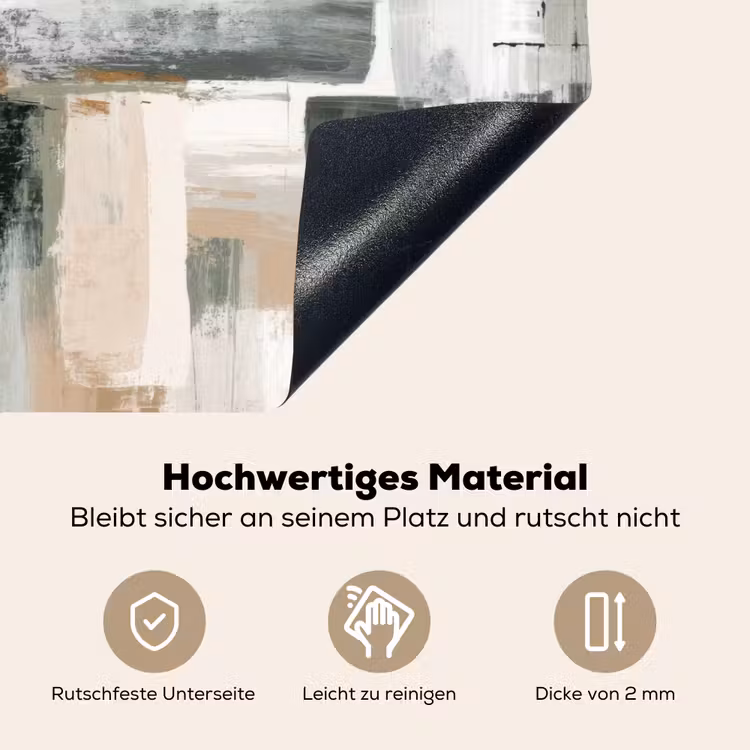 Penseelstreken - Abstract - Aardetinten Inductie beschemer met haakjes klein -ky-onderkant-de