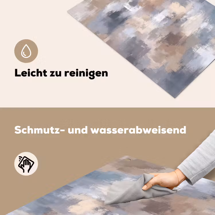 Penseelstreken - Schilderij - Beige Inductie beschemer met haakjes klein -ky-schoon-de