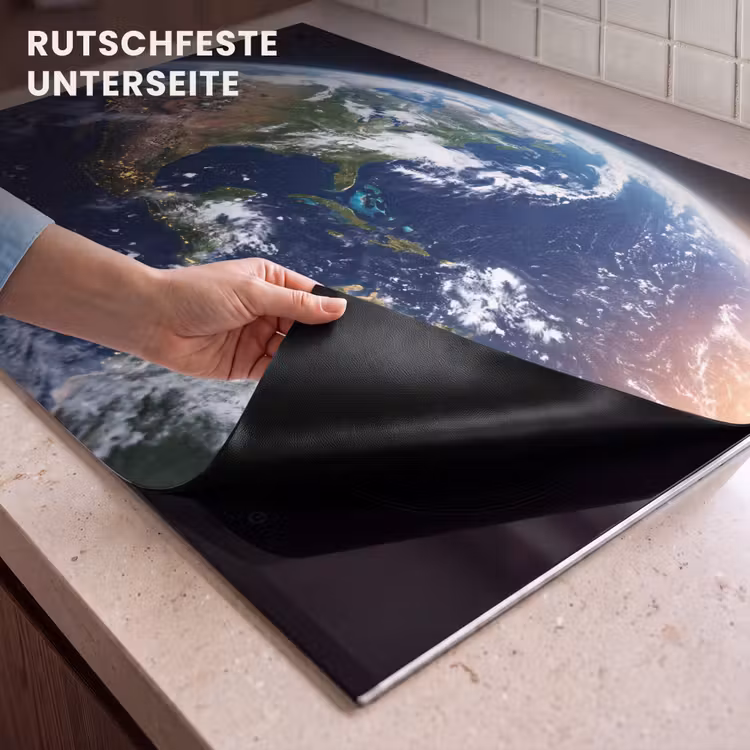 2-in-1 Herdabdeckplatte & Spritzschutz - Planet – Weltraum – Kosmos - Planeet - Ruimte - Kosmos Inductie beschemer met haakjes klein