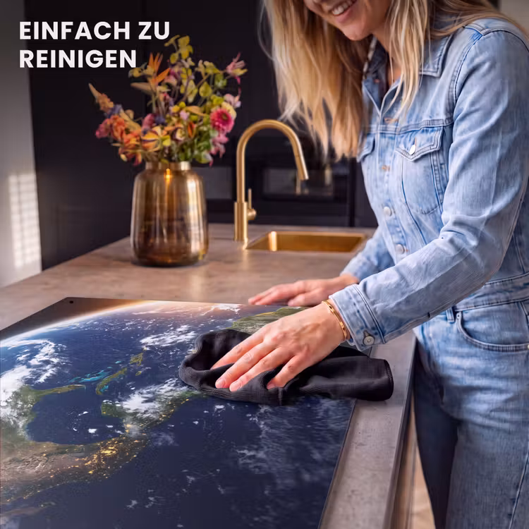 2-in-1 Herdabdeckplatte & Spritzschutz - Planet – Weltraum – Kosmos - Planeet - Ruimte - Kosmos Inductie beschemer met haakjes klein