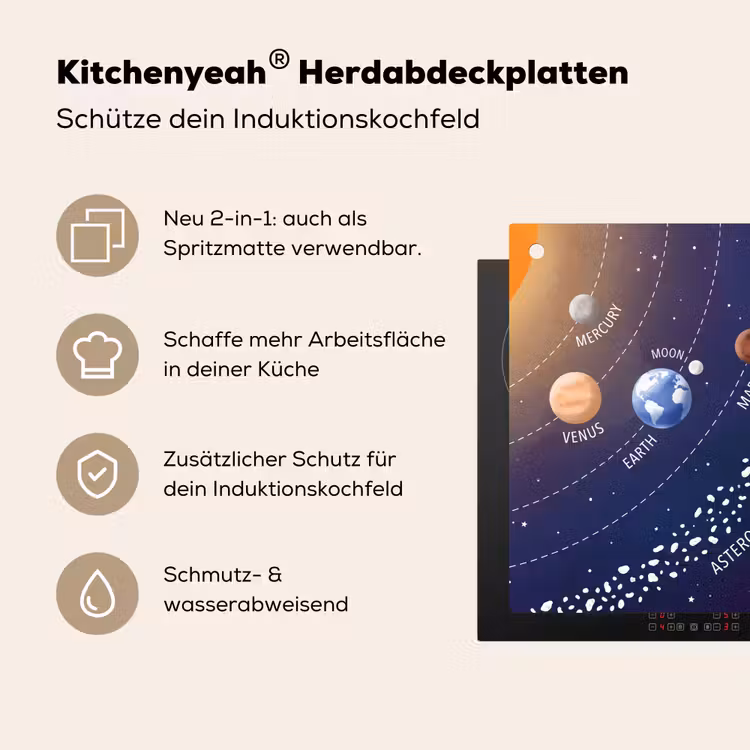 Planetenstelsel - Ruimte - Illustratie Inductie beschemer met haakjes klein -ky-usp-de