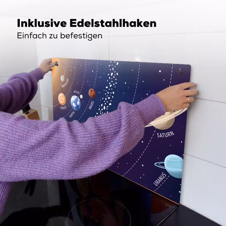 Planetenstelsel - Ruimte - Illustratie Inductie beschemer met haakjes klein -ky-ophangen-de