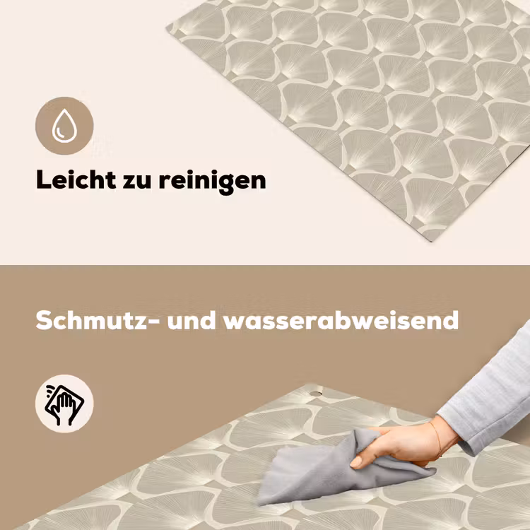 Paneel - Ginkgo - Zand Inductie beschemer met haakjes klein 777 -ky-schoon-de