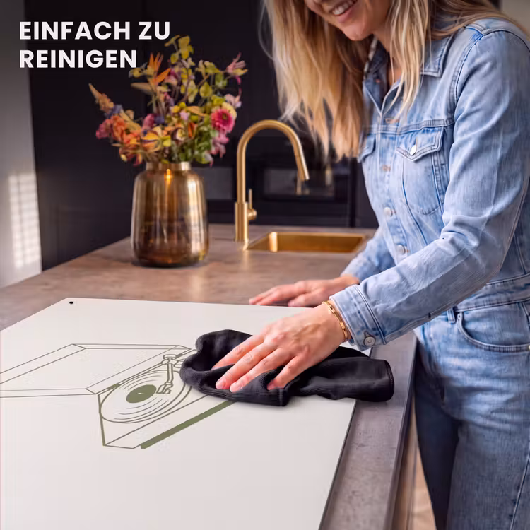Platenspeler - Vinyl - Muziek - Minimalistisch - Groen Inductie beschemer met haakjes klein -ky-schoon-de