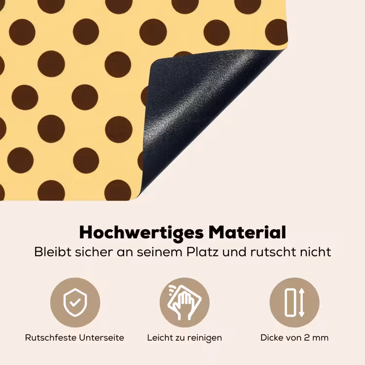 Polka Dot - Stippen - Retro - Geel - Bruin Inductie beschemer met haakjes klein 777 -ky-onderkant-de