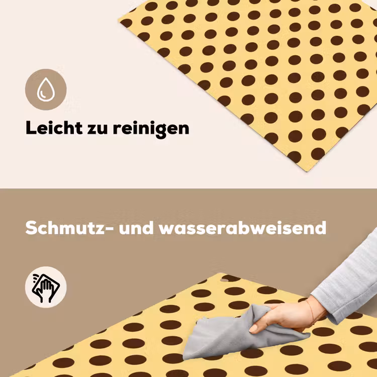 Polka Dot - Stippen - Retro - Geel - Bruin Inductie beschemer met haakjes klein 777 -ky-schoon-de