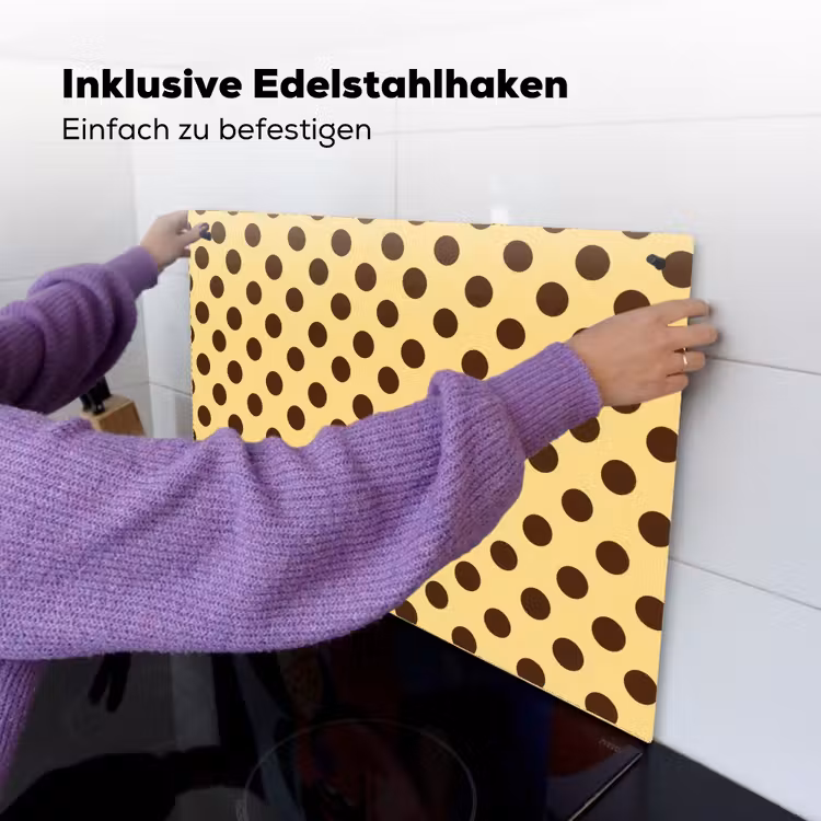 Polka Dot - Stippen - Retro - Geel - Bruin Inductie beschemer met haakjes klein 777 -ky-ophangen-de