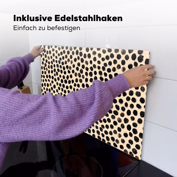 Stippen - Patroon - Zwart Inductie beschemer met haakjes klein 777 -ky-ophangen-de